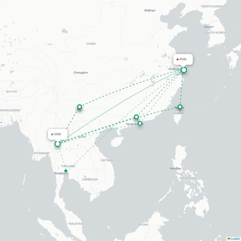 CNX - PVG route map