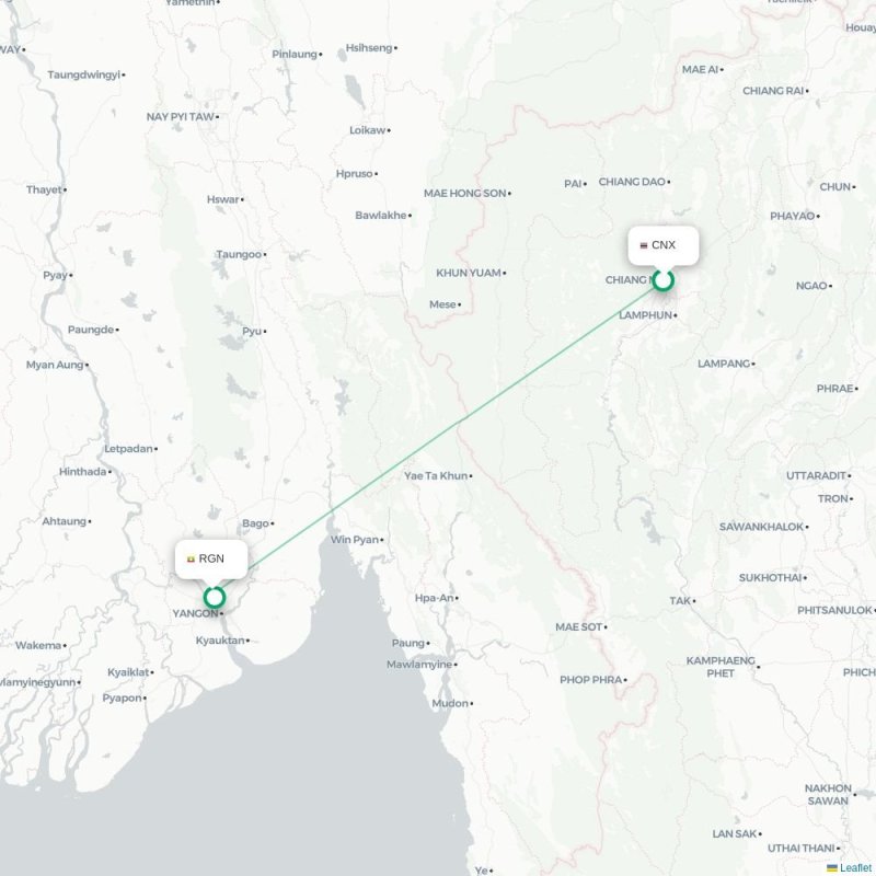CNX - RGN route map