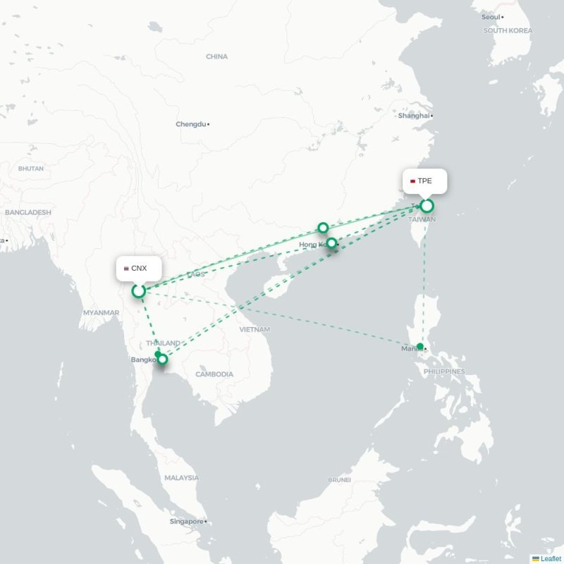 CNX - TPE route map