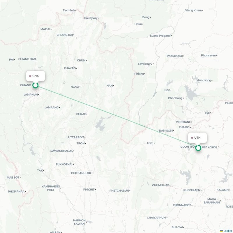 CNX - UTH route map