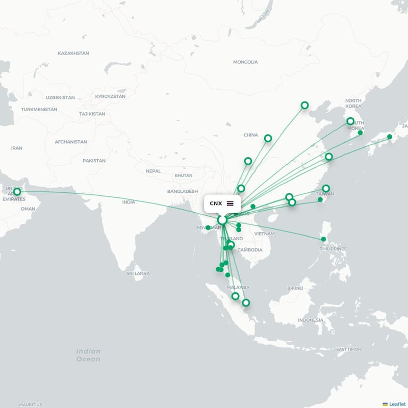 Route map Chiang Mai  CNX 