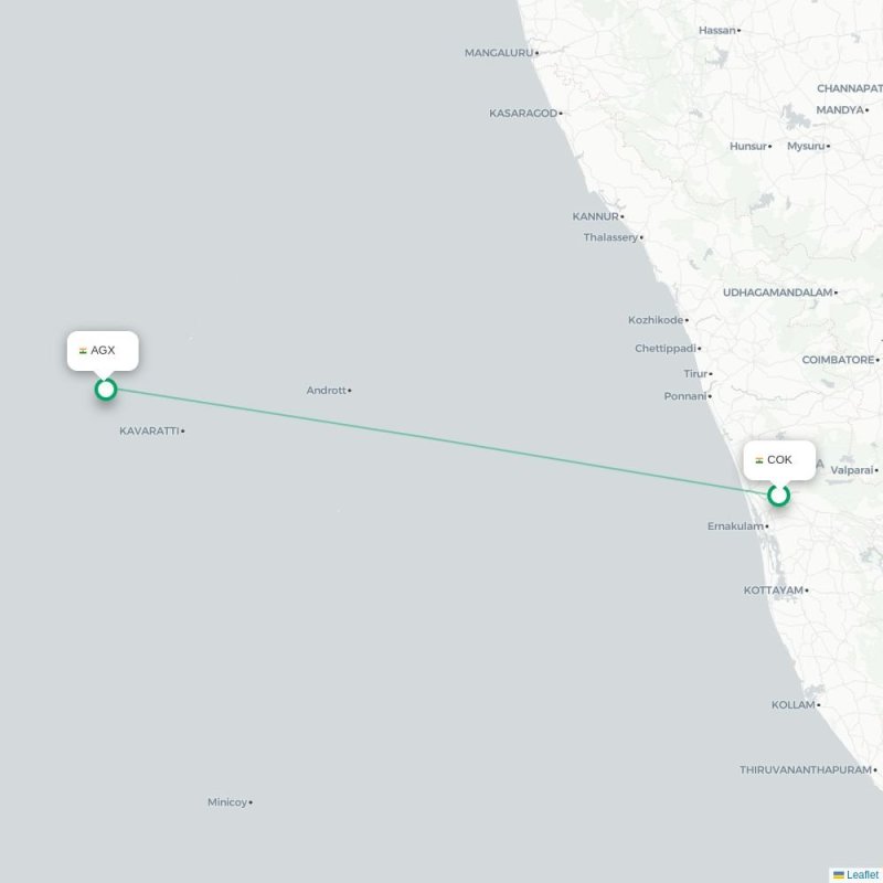 COK - AGX route map