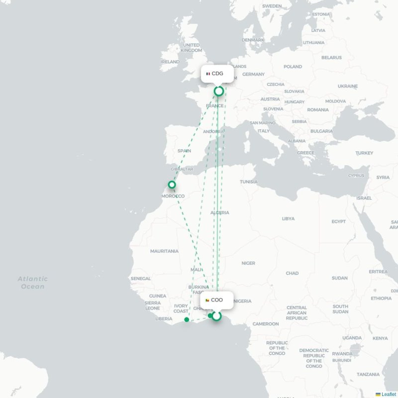 COO - CDG route map