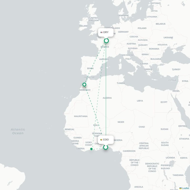 COO - ORY route map