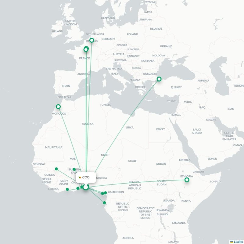 COO - BRU route map