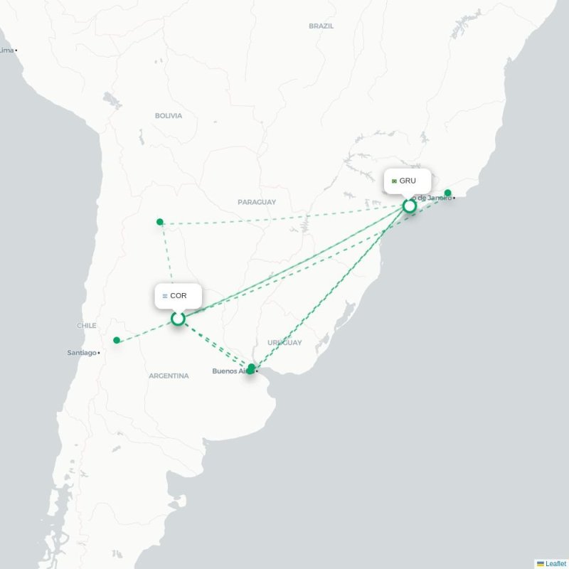 COR - GRU route map