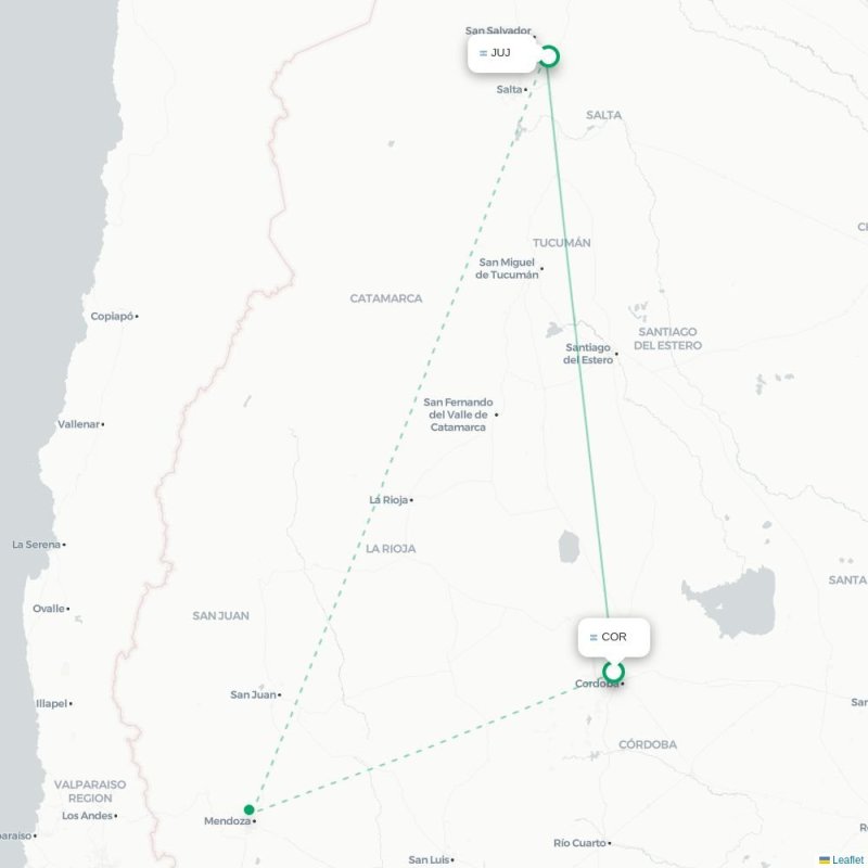 COR - JUJ route map