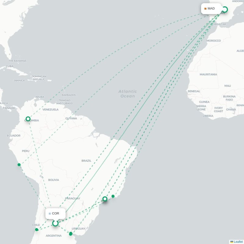 COR - MAD route map