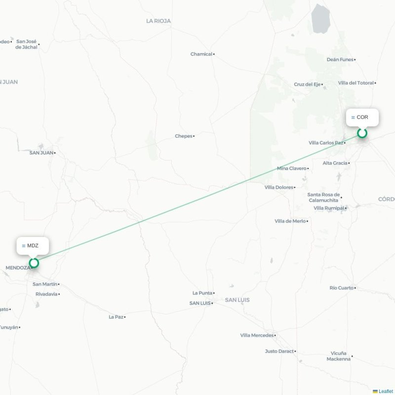 COR - MDZ route map