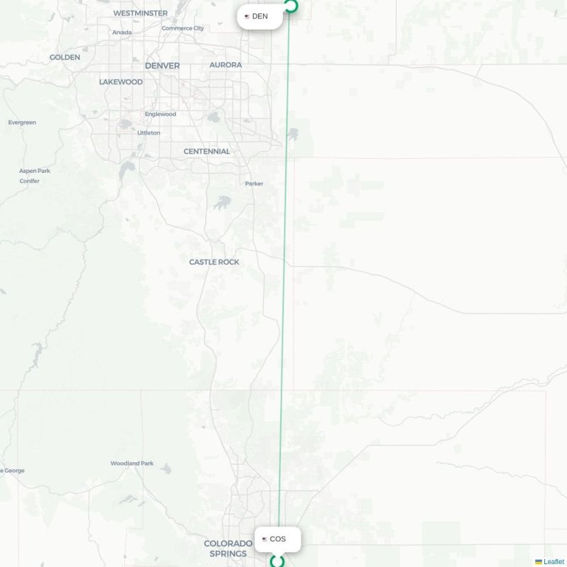 COS - DEN route map