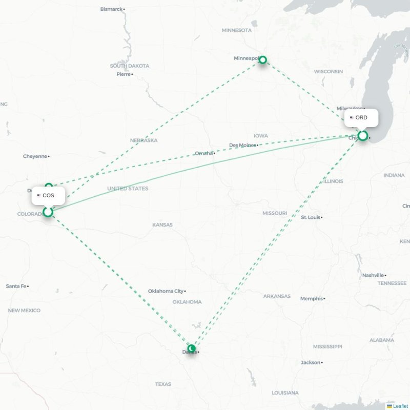 COS - ORD route map