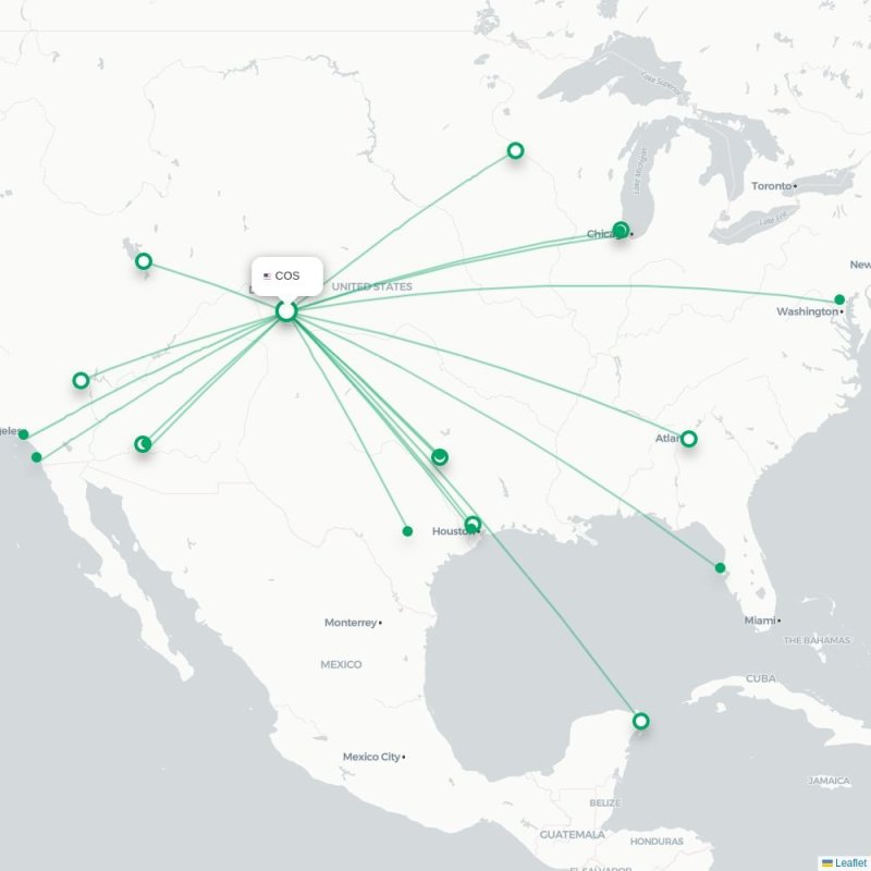 COS - PHX route map