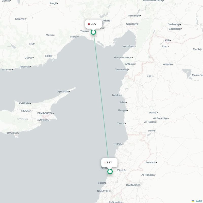 COV - BEY route map