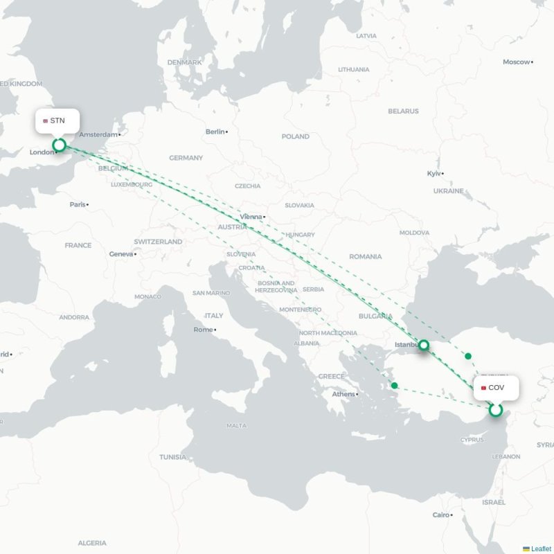 COV - STN route map