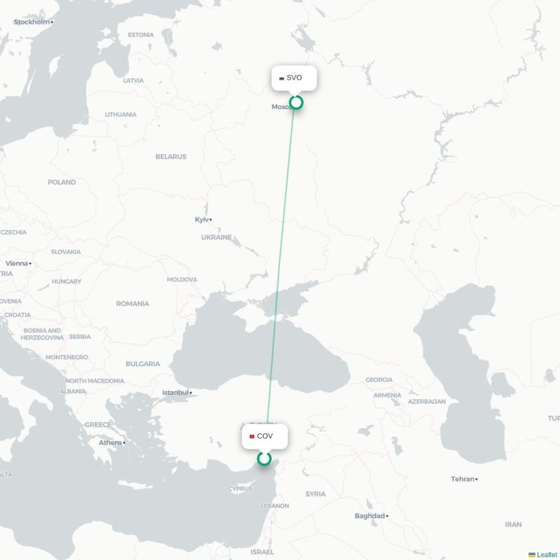 COV - SVO route map