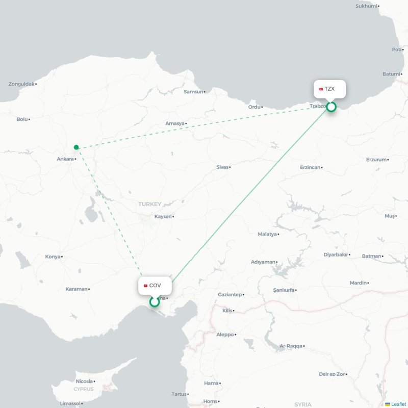 COV - TZX route map