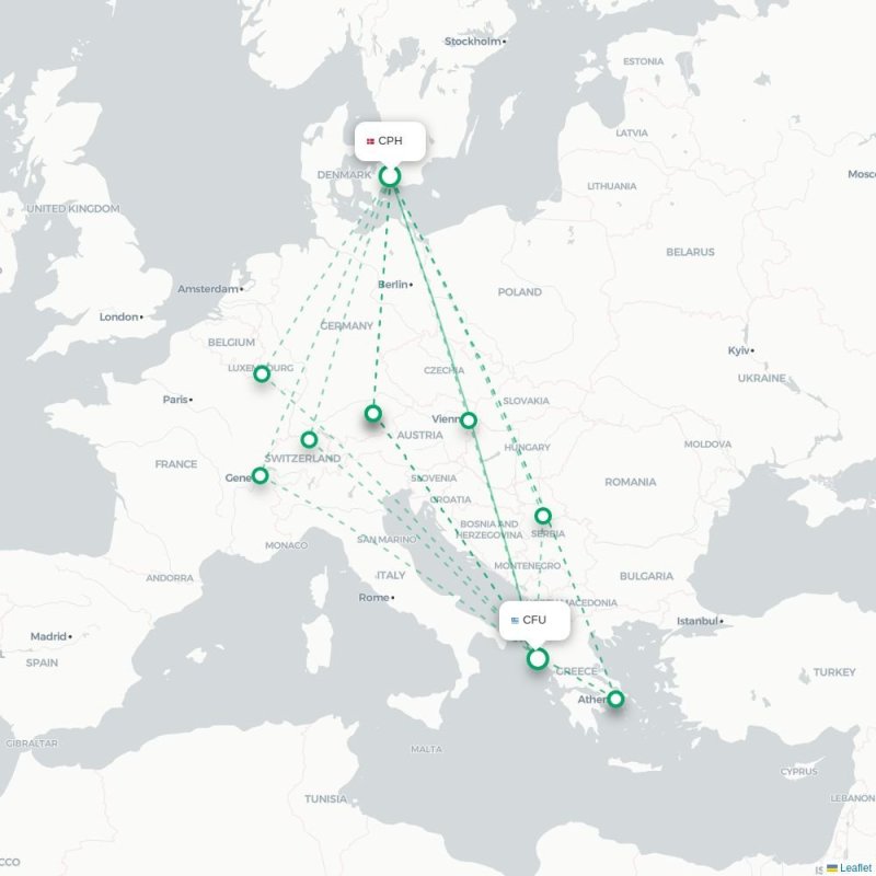 CPH - CFU route map
