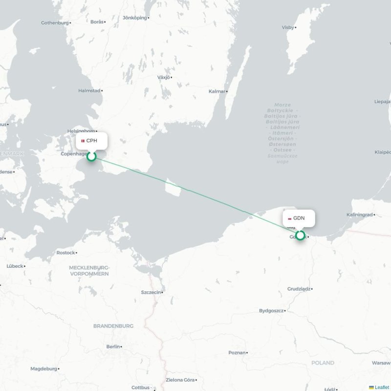 CPH - GDN route map