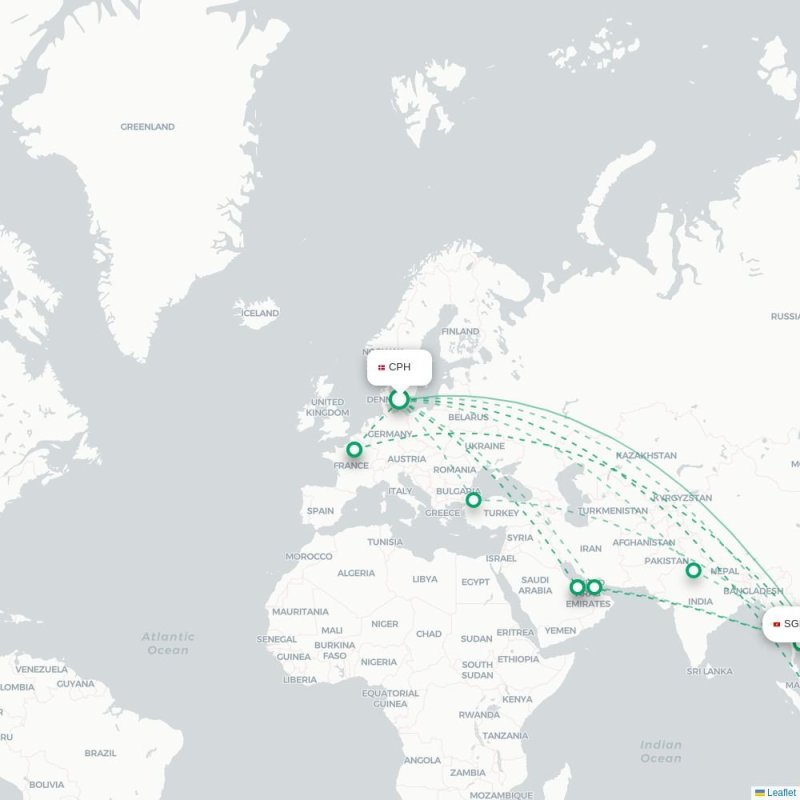 CPH - SGN route map