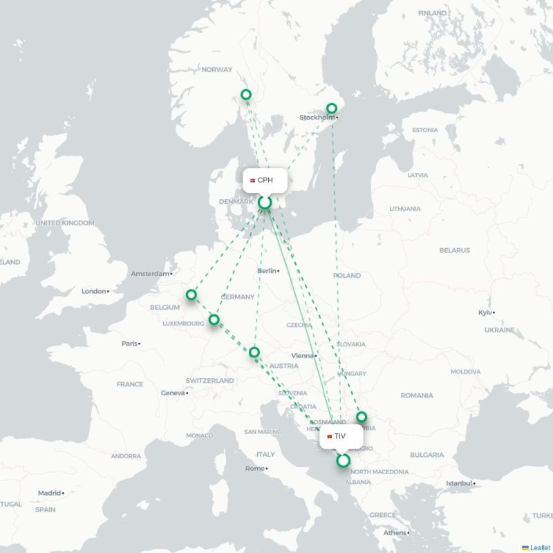 CPH - TIV route map