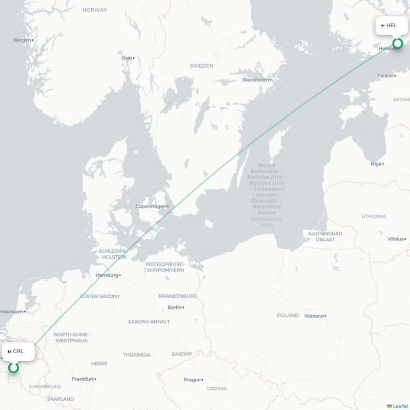 CRL - HEL route map