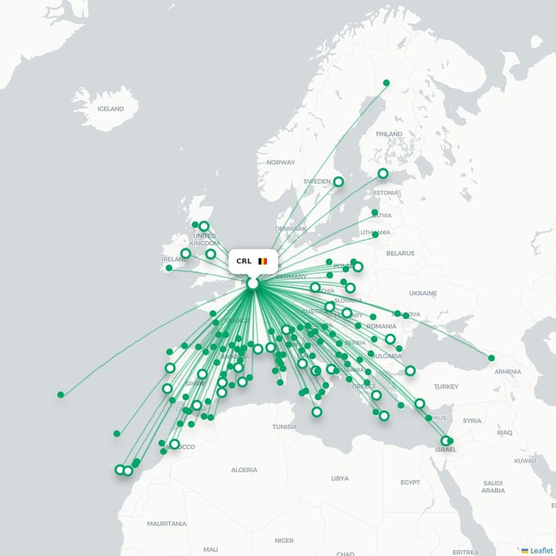 Route map Brussels  CRL airport