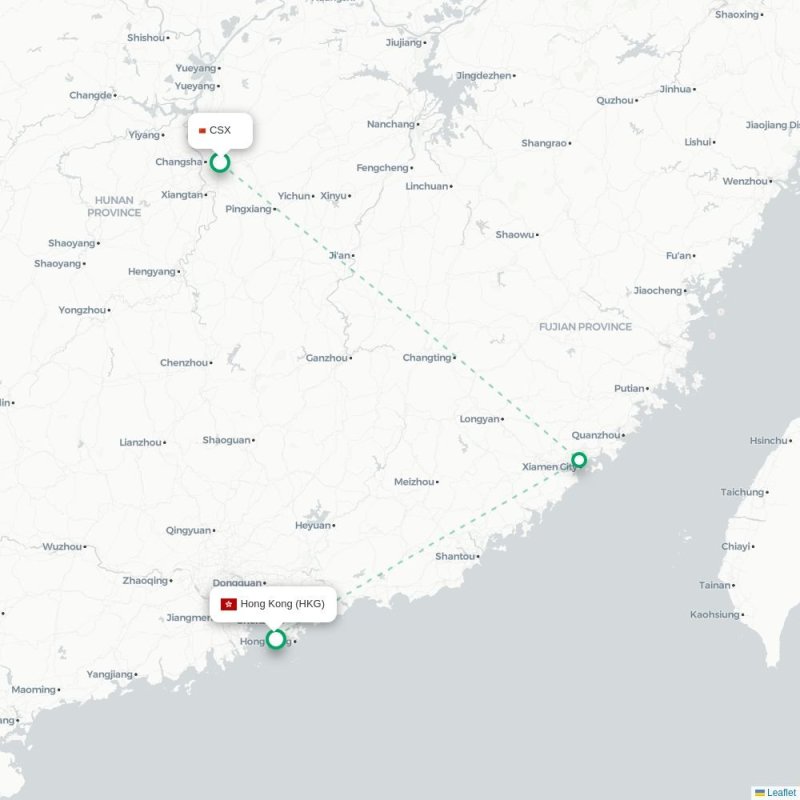 CSX - HKG route map