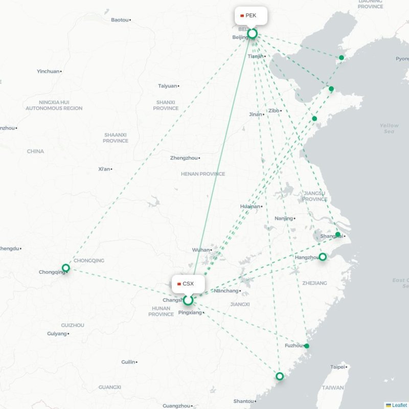 CSX - PEK route map