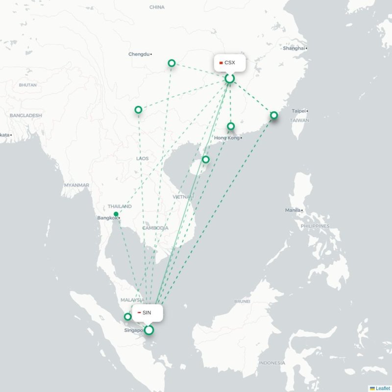 CSX - SIN route map