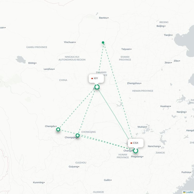 CSX - XIY route map
