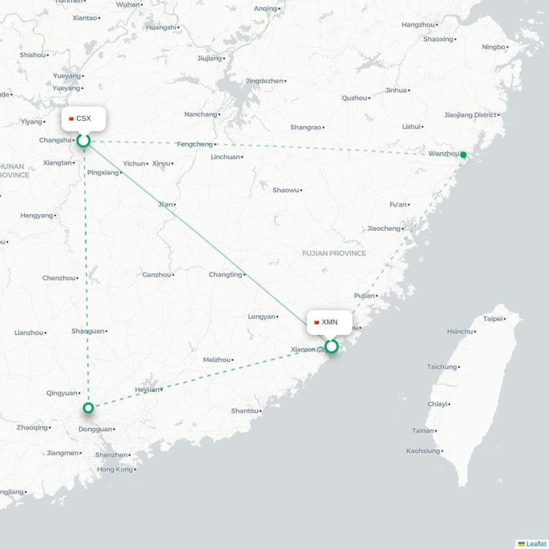 CSX - XMN route map