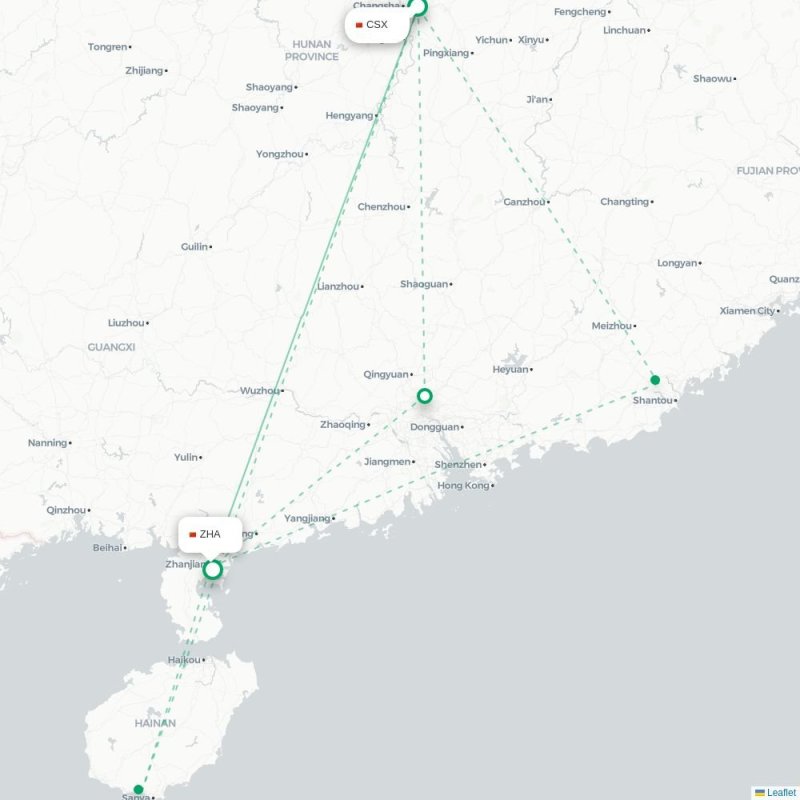 CSX - ZHA route map