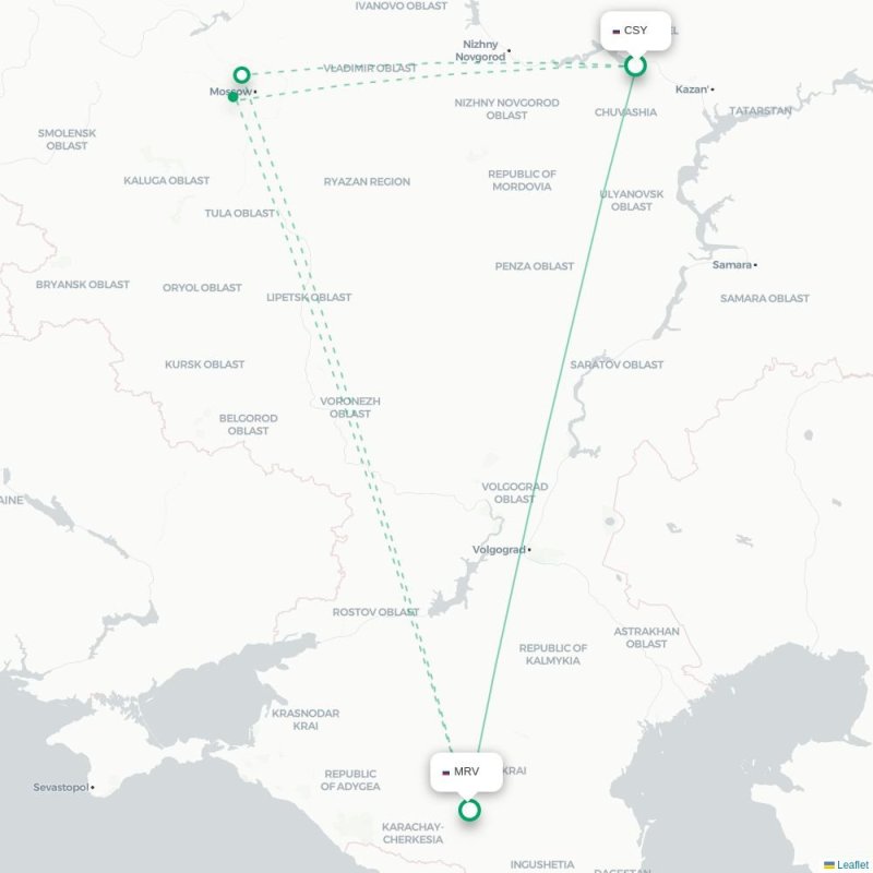 CSY - MRV route map