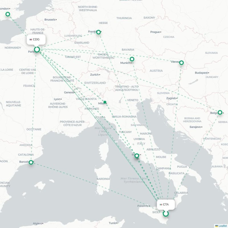 CTA - CDG route map