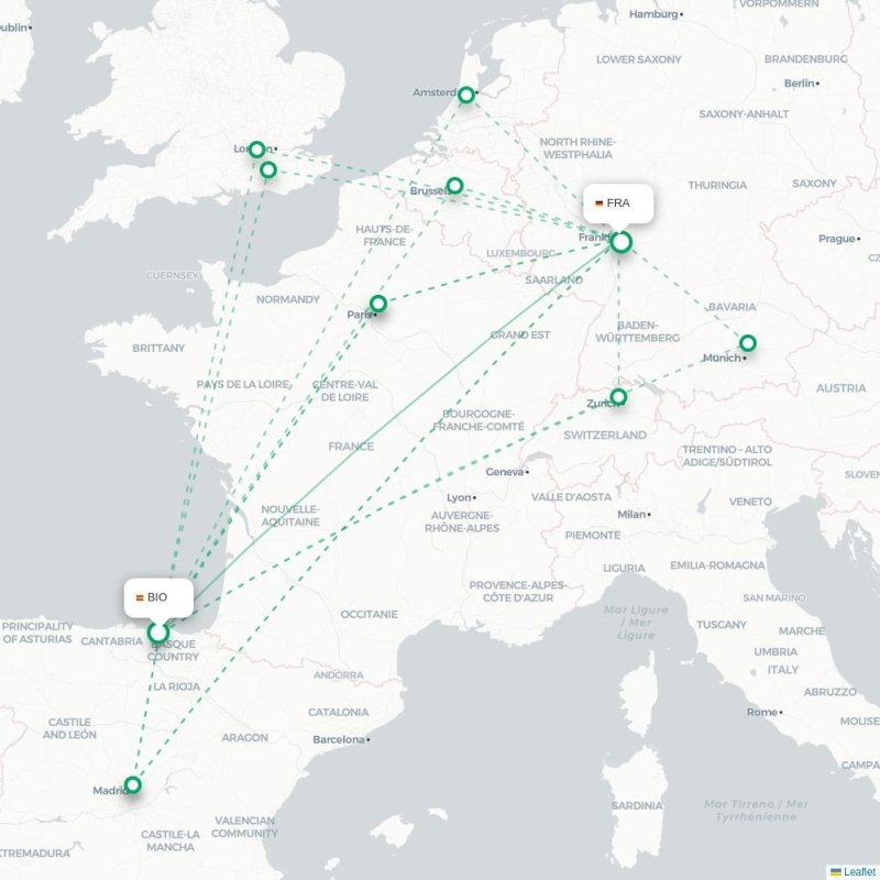 CTA - FRA route map