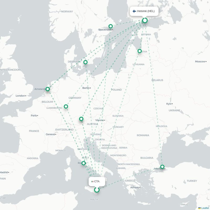 CTA - HEL route map