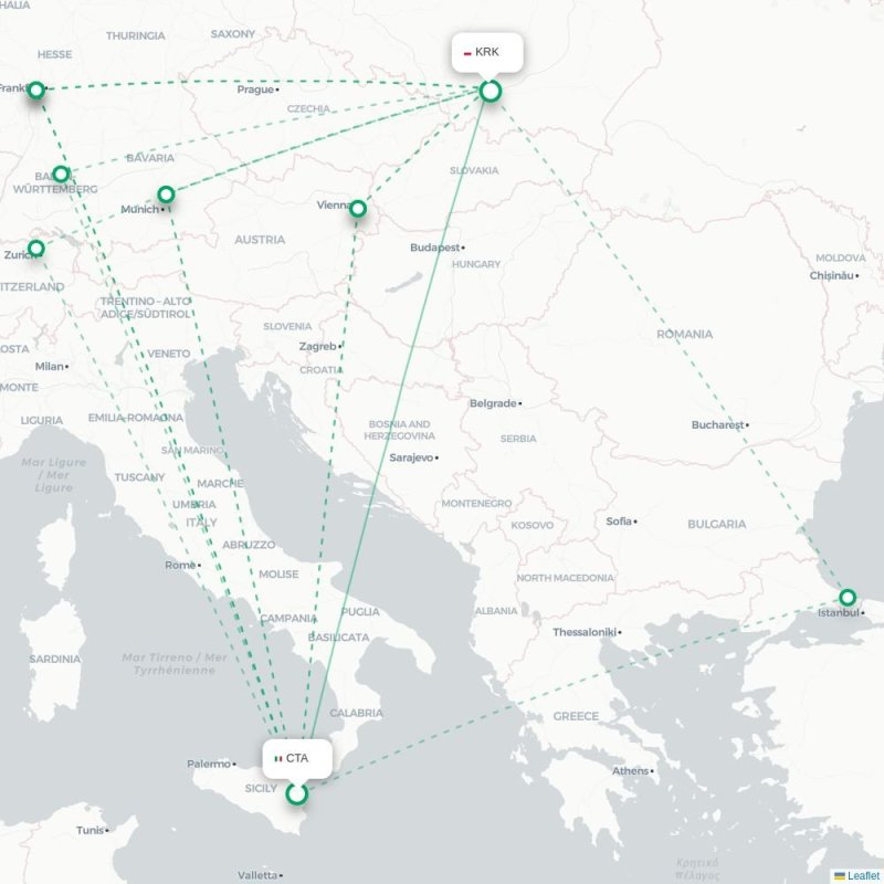 CTA - KRK route map