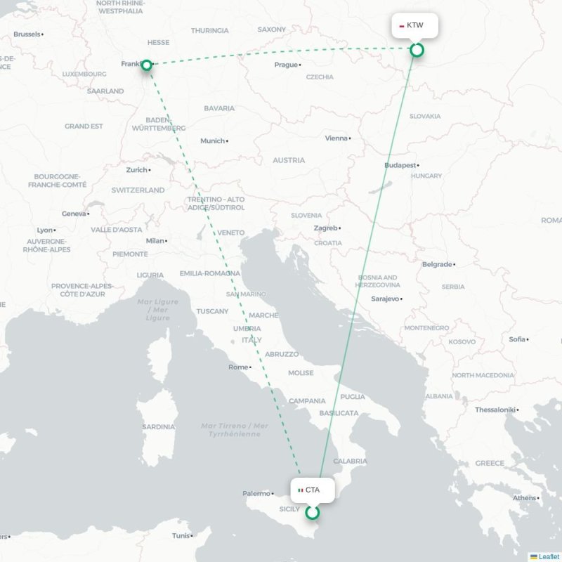 CTA - KTW route map