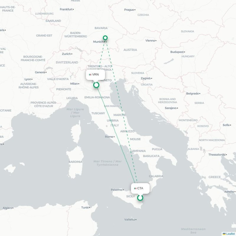 CTA - VRN route map