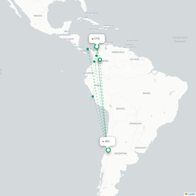 CTG - SCL route map