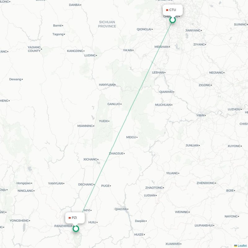 CTU - PZI route map