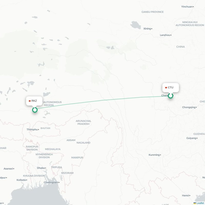 CTU - RKZ route map