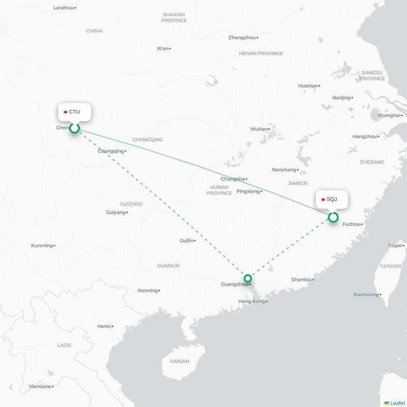 CTU - SQJ route map