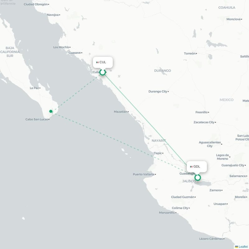 CUL - GDL route map
