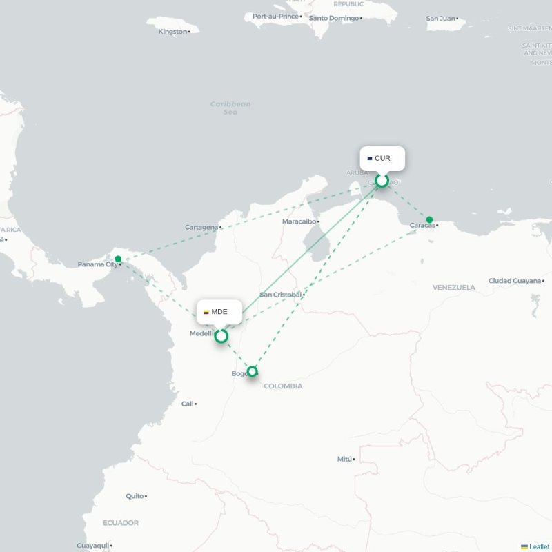 CUR - MDE route map