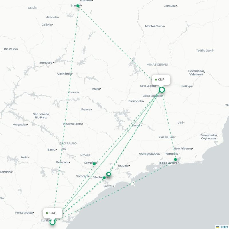 CWB - CNF route map