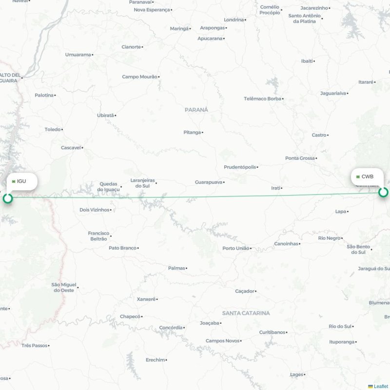 CWB - IGU route map