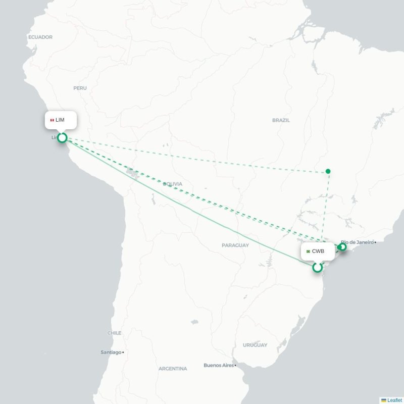 CWB - LIM route map