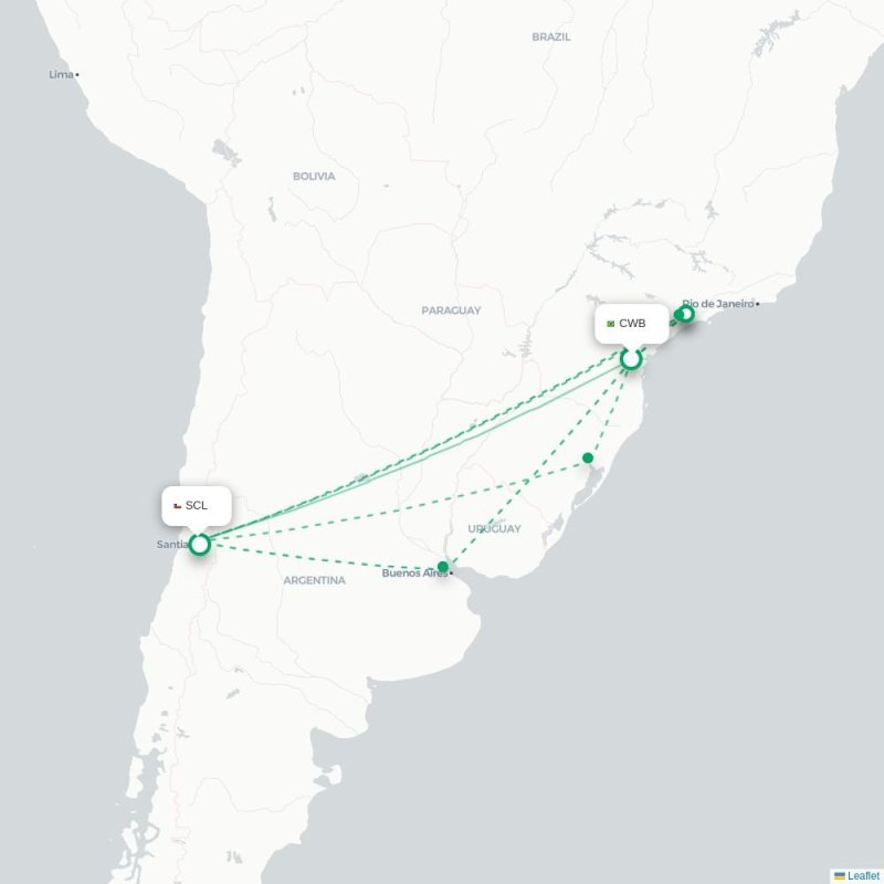 CWB - SCL route map