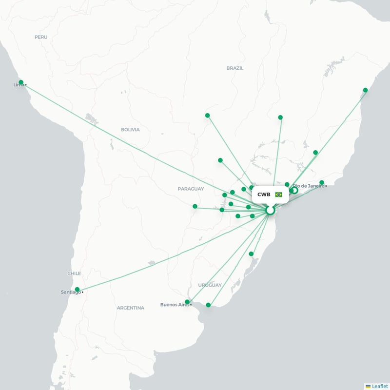 Route map Curitiba  CWB 